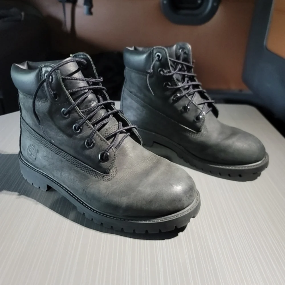 Timberland Waterproof Leather Black Boots Mens 5 Women 6.5‎ 12907 Primaloft 200.
